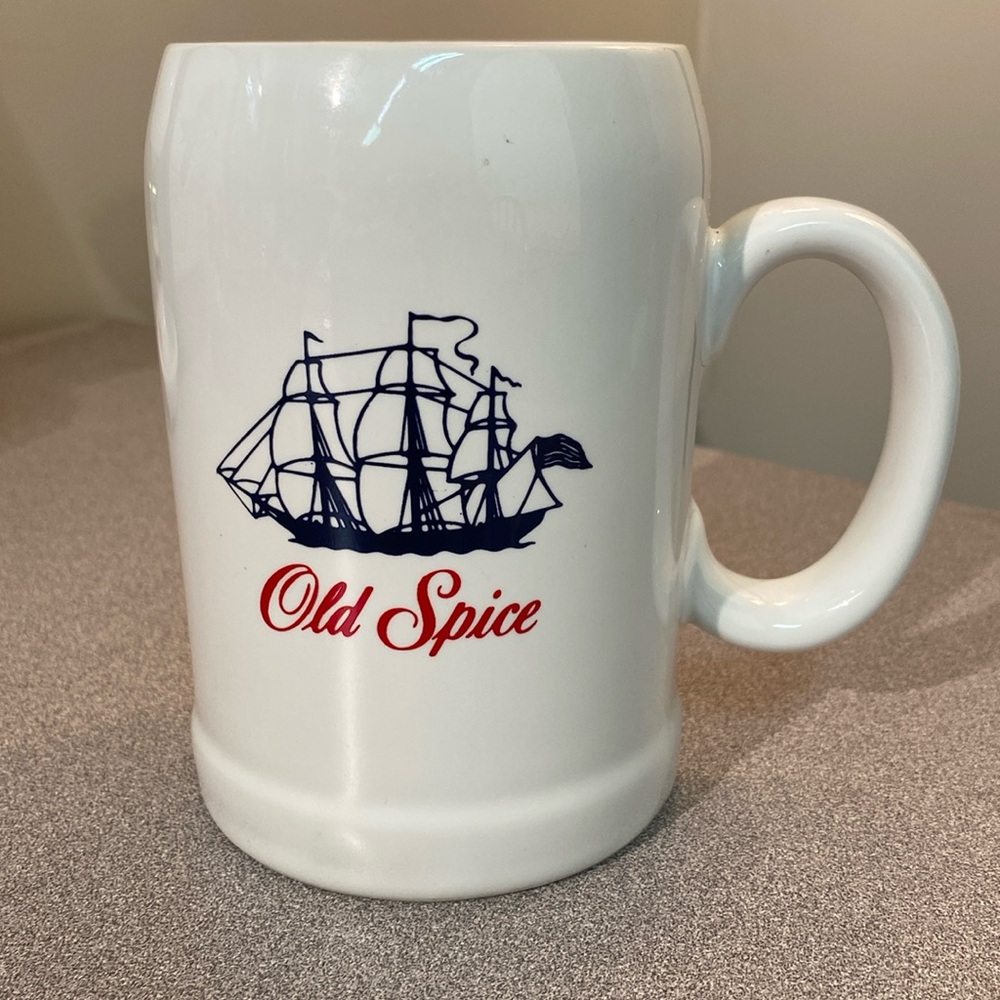 Old Spice - vintage white ceramic beer stein